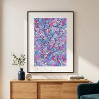 Dessin hypnotique de tourbillons organiques violet