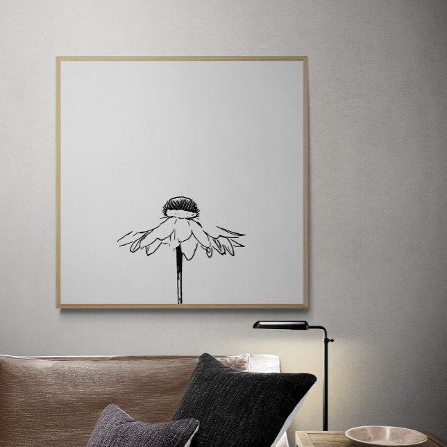 Poster Dessin minimaliste en noir et blanc (Créateur téléchargé)