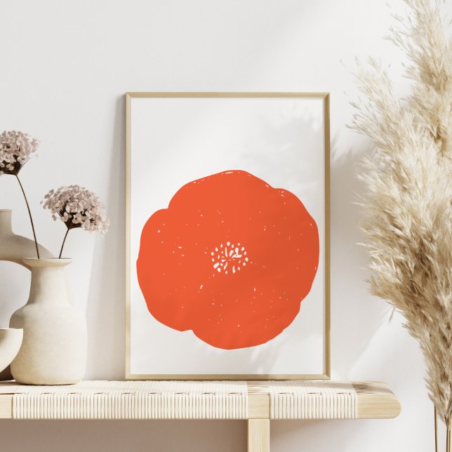 Poster Dessin minimaliste Orange Flower Art (Créateur téléchargé)