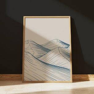 Poster Dessin minimaliste sur le paysage de la ligne du d