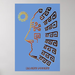 Poster Dessin moderne de Machu Picchu