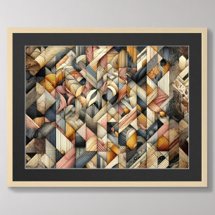 Poster Dessin Pastel Design Abstrait