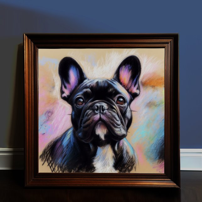 Poster Dessin pastel d'un Bulldog IV français (Créateur téléchargé)