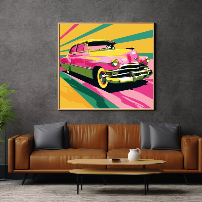 Poster Dessin rétro de vieille voiture (Créateur téléchargé)