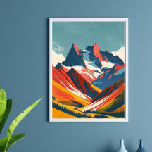 Dessin rétro des montagnes
