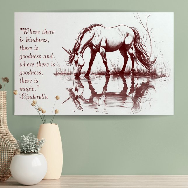 Poster Dessin Unicorne Citation personnalisée Inspiration (Créateur téléchargé)