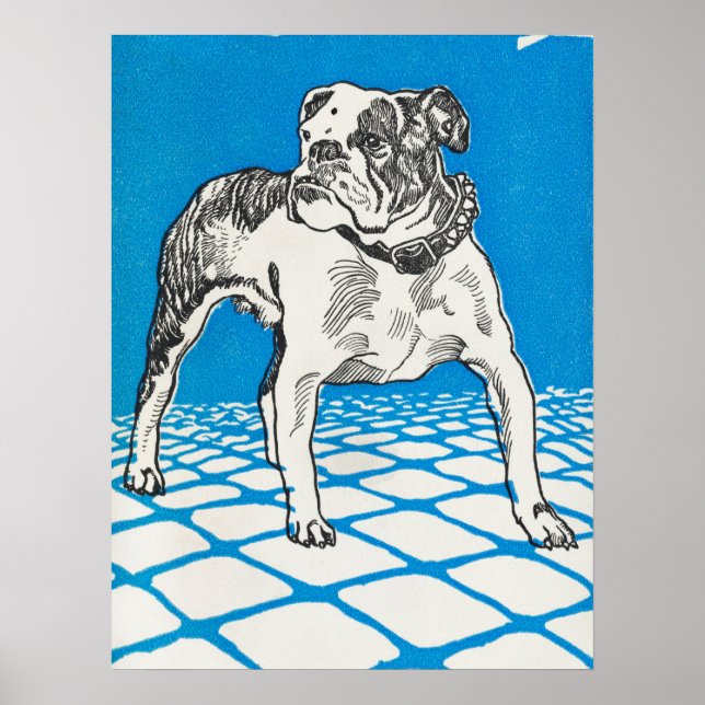 Poster Dessin vintage Bulldog (Devant)