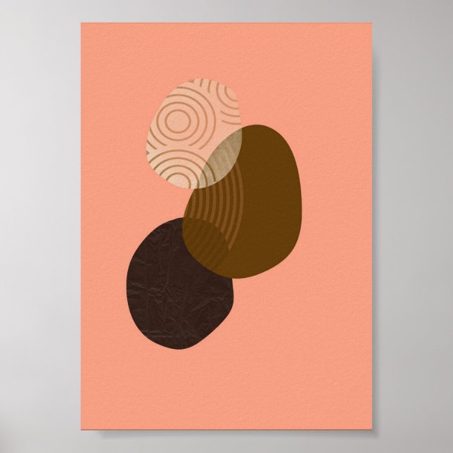 Poster Dessins géométriques simples Boho Chic Aesthétique (Devant)