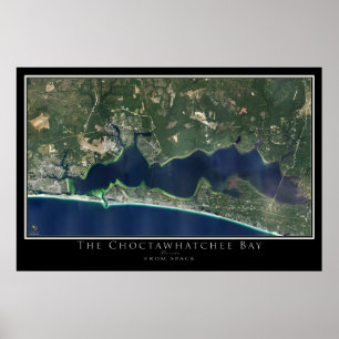 Poster Destin - Choctawhatchee Bay Florida Carte Satellit