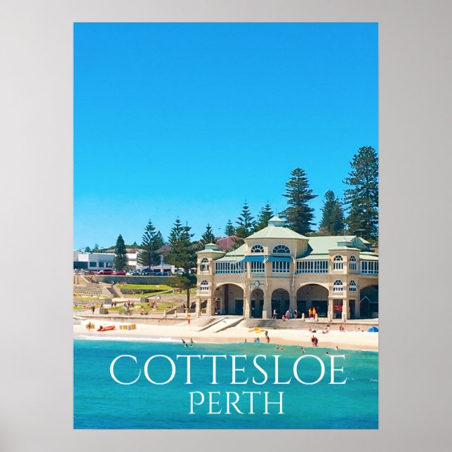 Poster Destination de voyage Perth Australie (Devant)