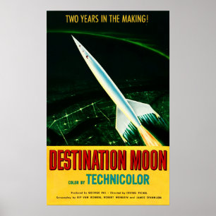 Poster DESTINATION MOON Retro Hollywood Sci Fi Film Film