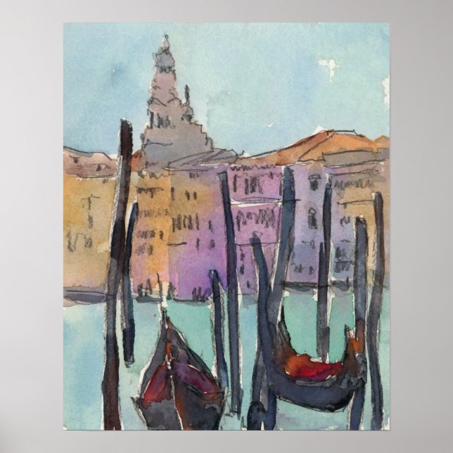 Poster Destinations | Deux gondolas à Venise (Devant)