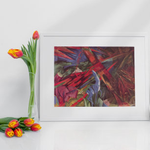 Poster Destins des animaux de Franz Marc, Art cubiste vin