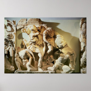 Poster Détail de frise d'une scène de bataille