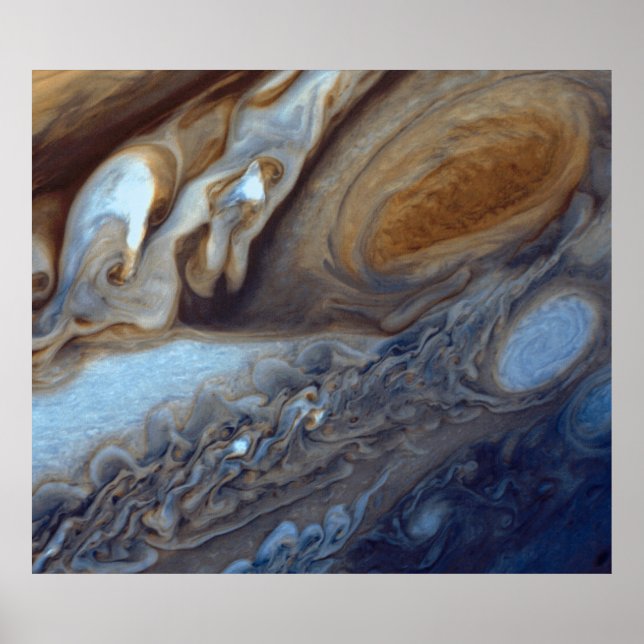 Poster Détail de l'atmosphère de Jupiter Great Red Spot (Devant)