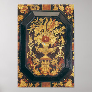 Poster Détail de marqueterie d'un buffet