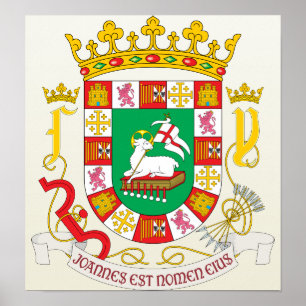 Poster Détail des armoiries de Porto Rico