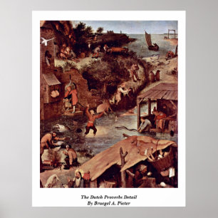 Poster Détail Des Proverbes Néerlandais Par Bruegel A. Pi