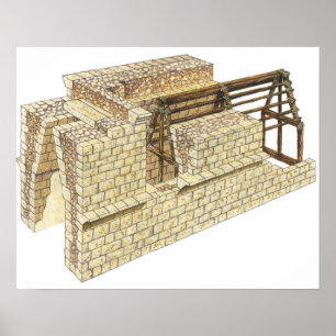 Poster Détail du croisillon Arch. de Maya. Le Mexique