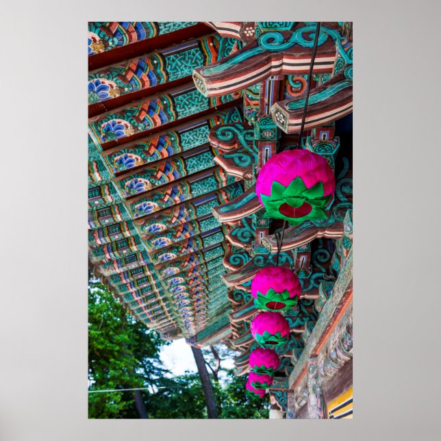 Poster Détail du toit du temple coréen (Devant)