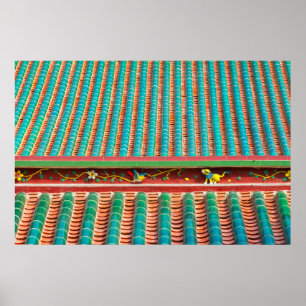 Poster Détail du toit du temple du Putuo Sud