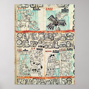 Poster Détail d'un codex maya