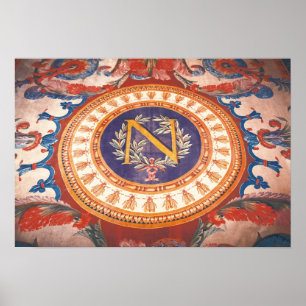 Poster Détail d'un tapis avec le 'N' de Napoléon Ier
