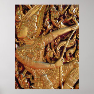 Poster Détail d'un temple bouddhiste thaïlandais