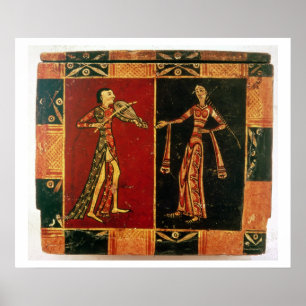 Poster Détail d'une poitrine mariage représentant un musi