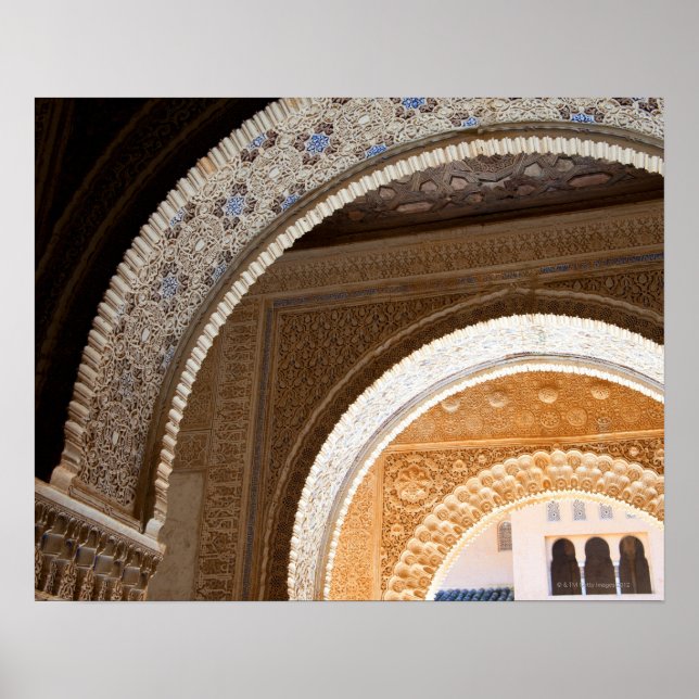 Poster Détail d'une série d'arcades ornées de l'Alham (Devant)
