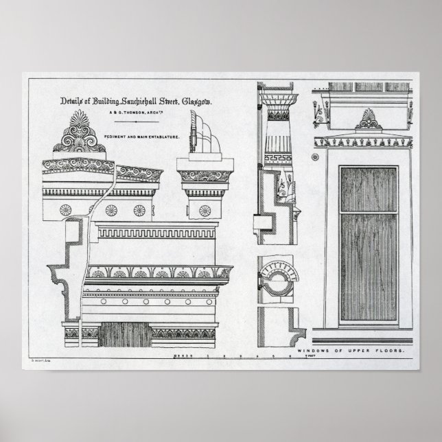 Poster Détails architecturaux de Grecian Chambers (Devant)