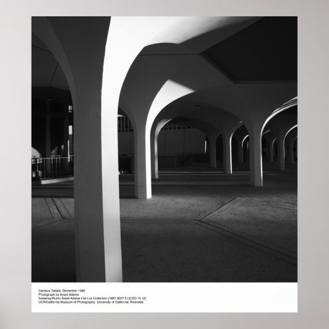 Poster Détails sur le campus de l'UCSD par Ansel Adams (Devant)