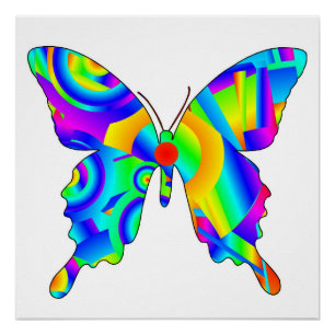 Poster d'été à papillon brillant