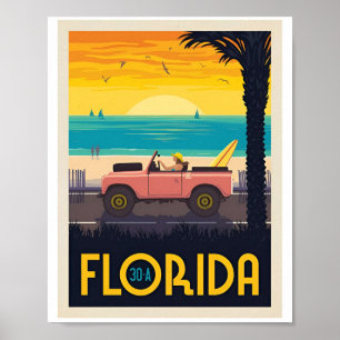 Poster d'été vintage Florida Travel