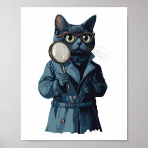 Poster Détective Whiskers � Roman policier drôle de chat