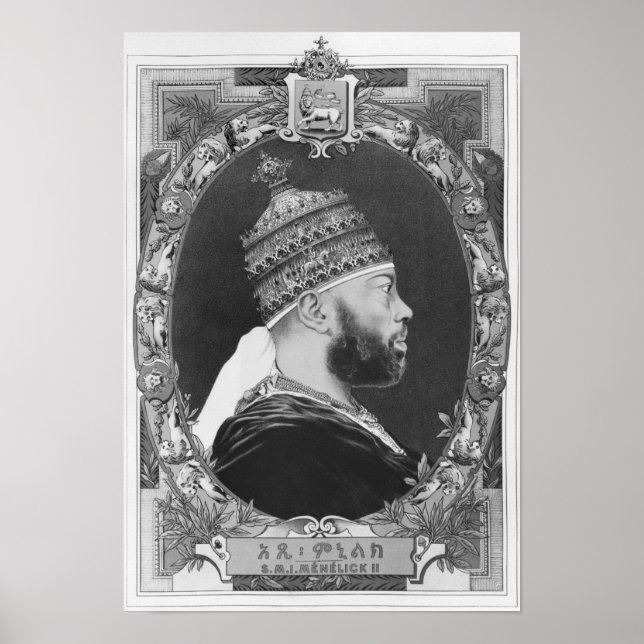 Poster d'Éthiopie, Menelik II (Devant)