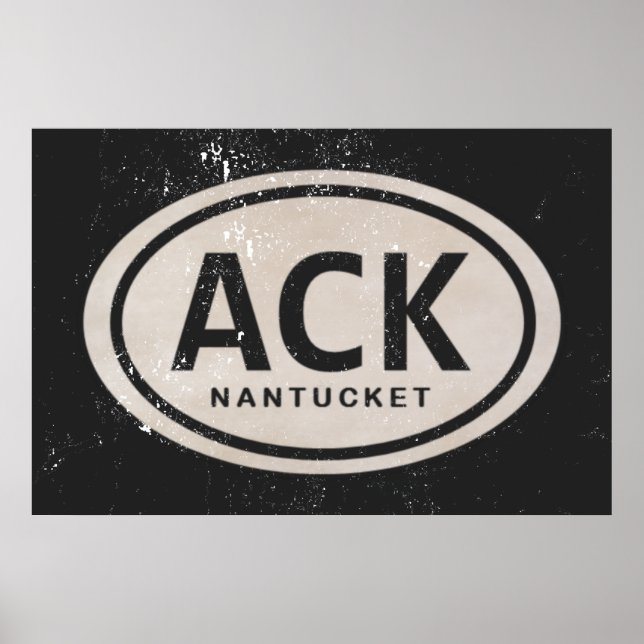 Poster d'étiquette ACK vintage Nantucket MA Beach (Devant)