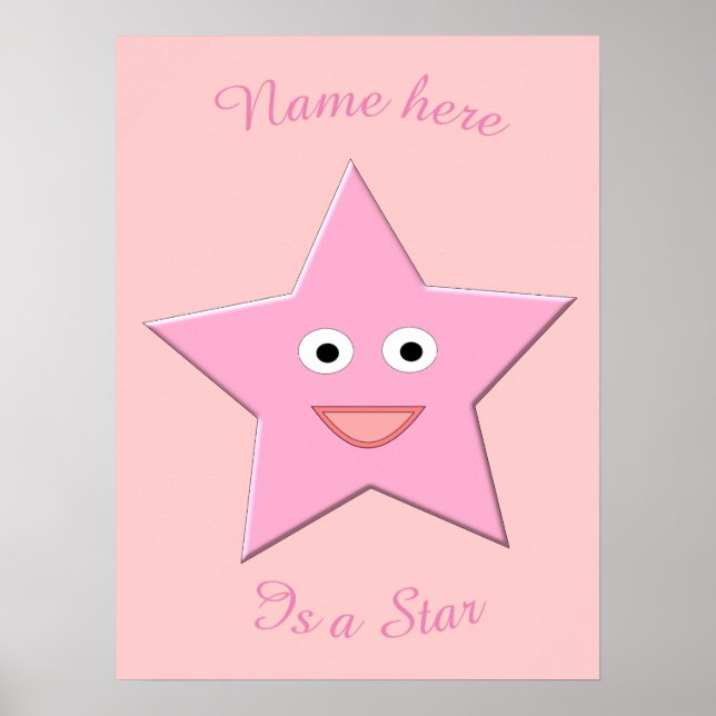 Poster d'étoile rose (Devant)