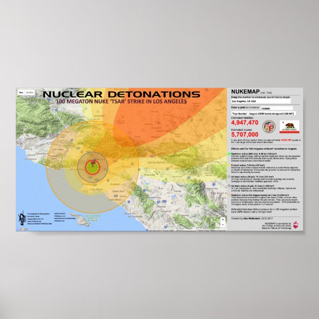 Poster Détonations nucléaires - Los Angeles (Devant)