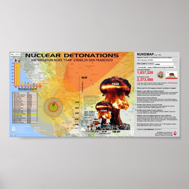 Poster Détonations nucléaires - San Francisco (Devant)