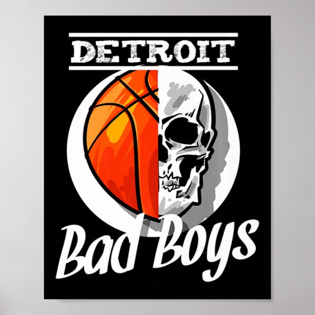 Poster Detroit Byd Boys Bysketbyll Skull Usa (Devant)