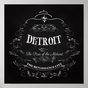 Poster Detroit Michigan - Paris du Midwest