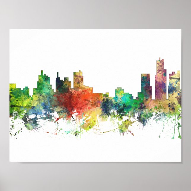 POSTER DETROIT, MICHIGAN SKYLINE SP - (Devant)