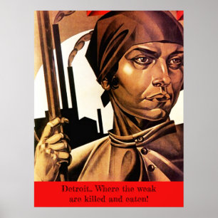 POSTER ~ Détroit où les faibles sont tués et mangé