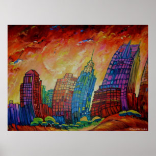 Poster Detroit sur les roches I - copie de toile