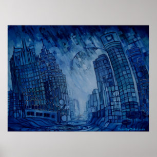 Poster Detroit sur les roches II - copie de toile