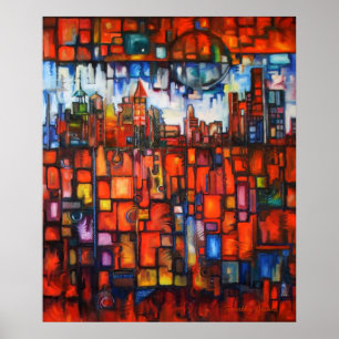 Poster Detroit sur My Mind IV toile Imprimer