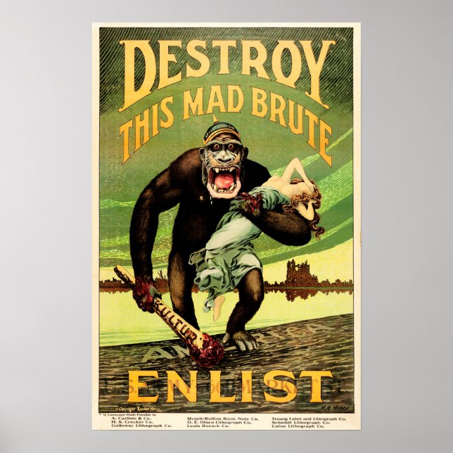 Poster Détruisez Cette Mad Brute Enlisez La Propagande De (Devant)