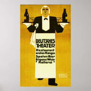 Poster Deutches Theater Restaurant ~ Annonce Vintage
