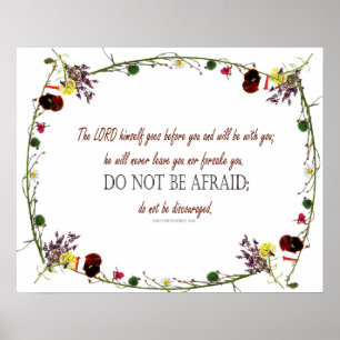 Poster Deuteronomy  31:8, do not be afraid, Décor